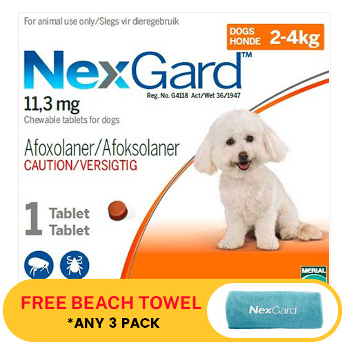 Buy Nexgard for Small Dogs 2-4KG - Orange (0.5G) at Lowest Price